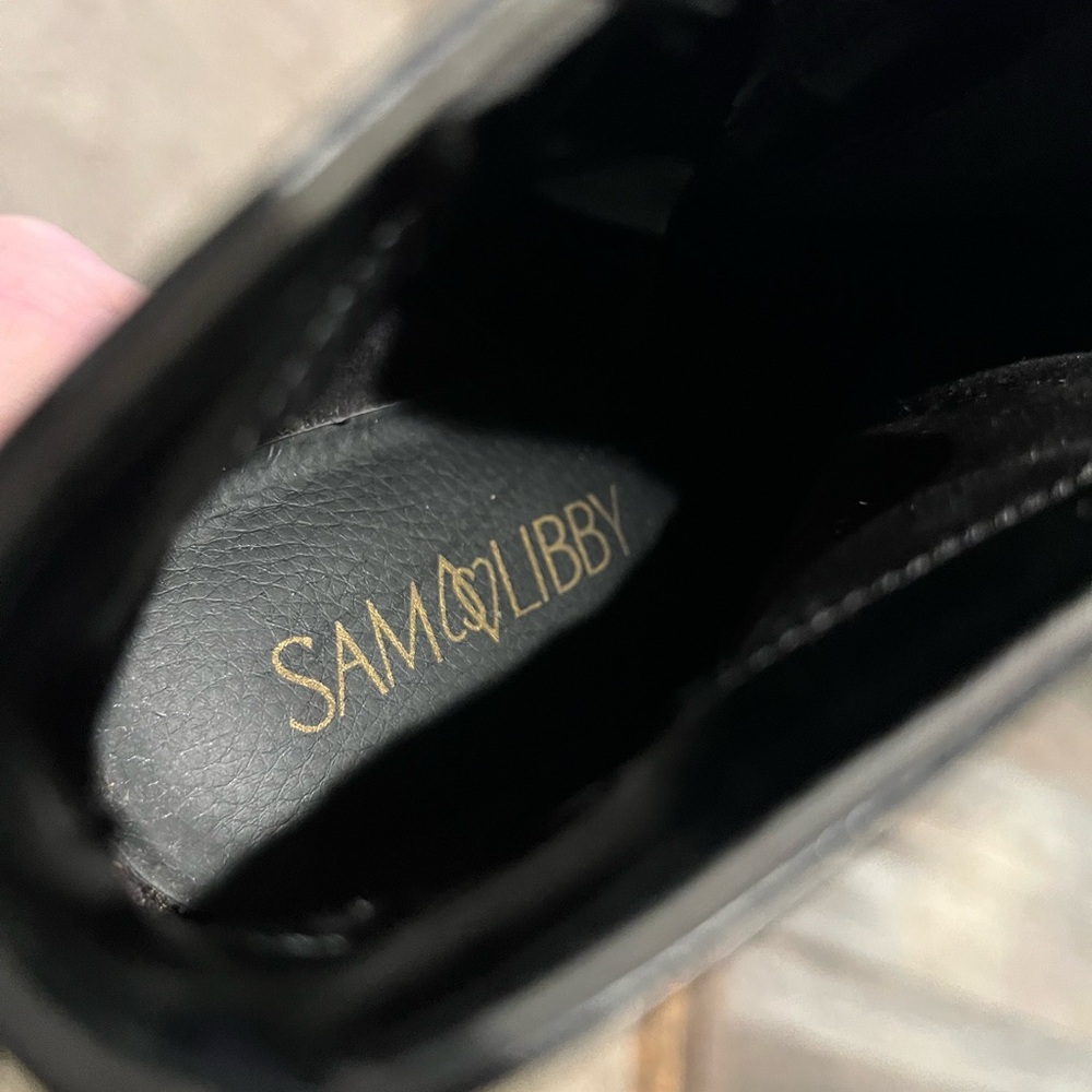 Sam & Libby Black Triple Strap Ankle Boots - Picture 10 of 13